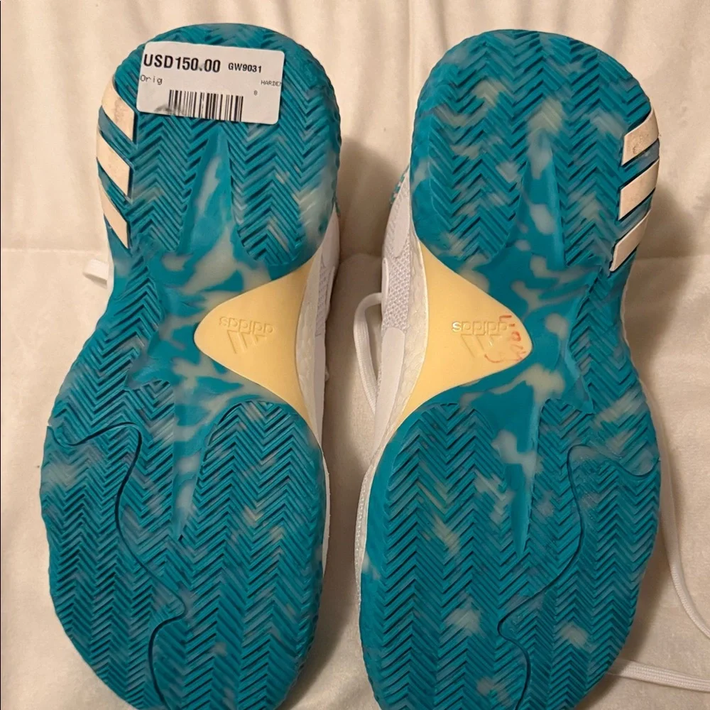 adidas Kids White and Teal Sneakers